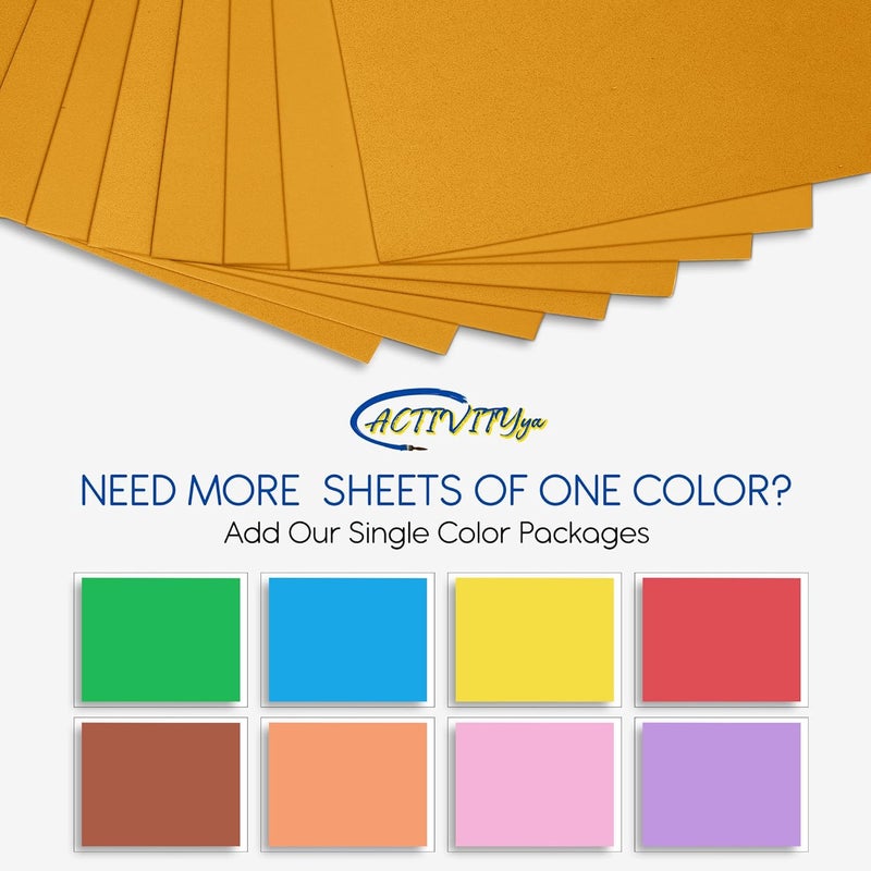 ACTIVITYYA Mustard EVA Foam Sheets, 6 x 9 Inch, 2mm Thick – Foam Paper for DIY Arts and Crafts, School Projects, and More – 8 Pack - Image 3